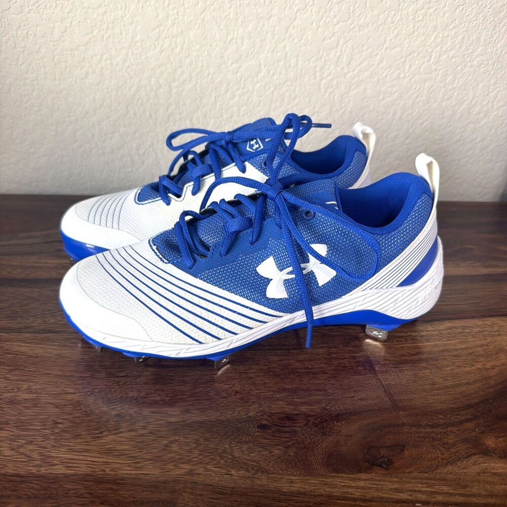 Under Armour Softball Cleat metal Women's Blue white size 8 New wo Box Glyde